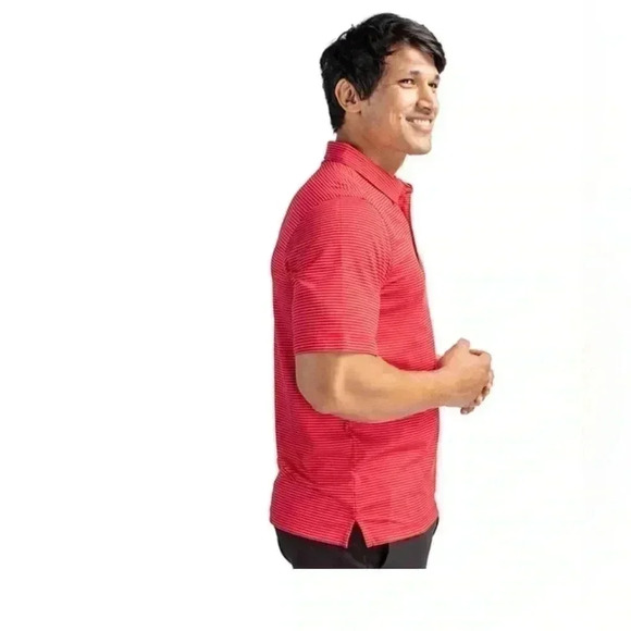 NWT CUTTER & BUCK FORGE PENCIL STRIPE STRETCH MENS  POLO IN BLACK XXXL - Picture 8 of 9